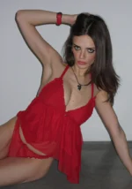 Lovebite Sheer Mesh Halterneck Cami Top Red-1