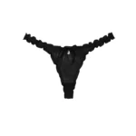 Lovebite Sheer Mesh Scrunch Thong Black