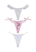 Malfunction Thong Baby Pink And White (3 Pack)