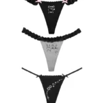 Malfunction Thong Black And Grey Marl (3 Pack)