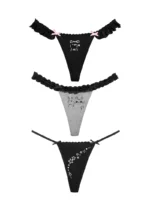 Malfunction Thong Black And Grey Marl (3 Pack)