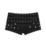Midnight Studded Micro Hotpant Shorts Black