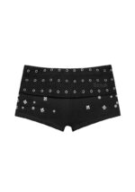 Midnight Studded Micro Hotpant Shorts Black