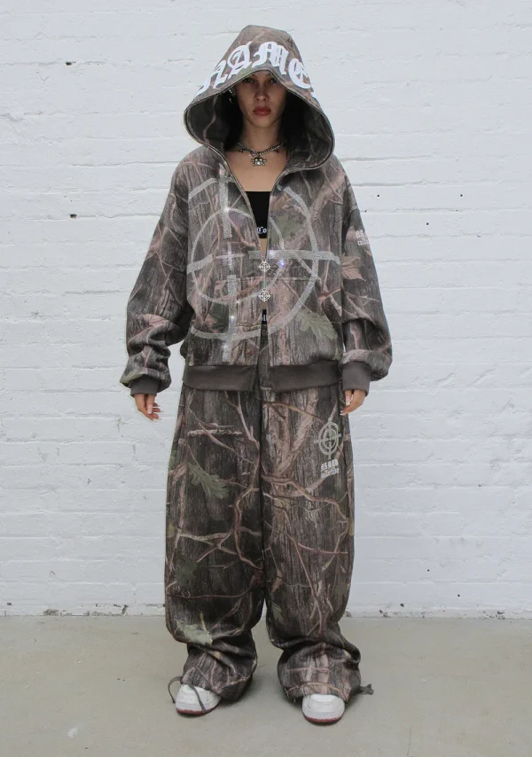 Mission Rhinestone ZIP Hoodie Tree Camo-3