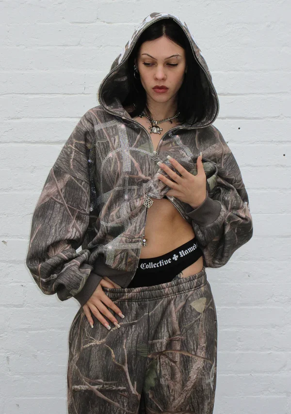 Mission Rhinestone ZIP Hoodie Tree Camo-5