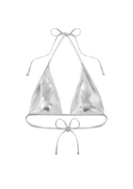 Molten Silhouette Halter Bikini Top Silver