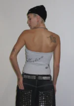 Muse Studded Tube Top Grey Marl2