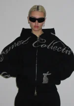 Muse Studded ZIP Hoodie Black-3