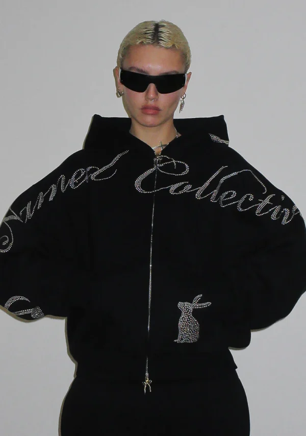 Muse Studded ZIP Hoodie Black-3