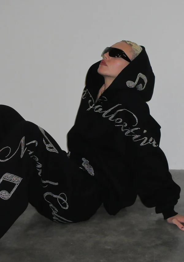 Muse Studded ZIP Hoodie Black-5