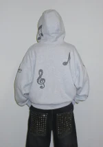 Muse Studded ZIP Hoodie Grey Marl-4