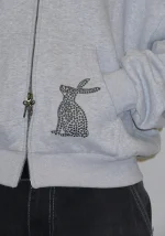 Muse Studded ZIP Hoodie Grey Marl-5