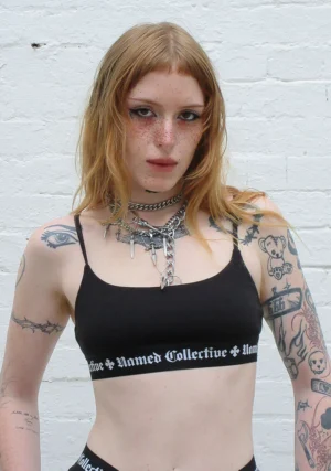 Named Classics Logo Bralette Black-1