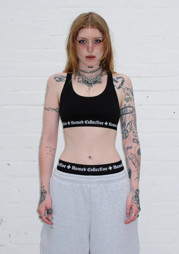 Named Classics Logo Racerback Bralette Black-1