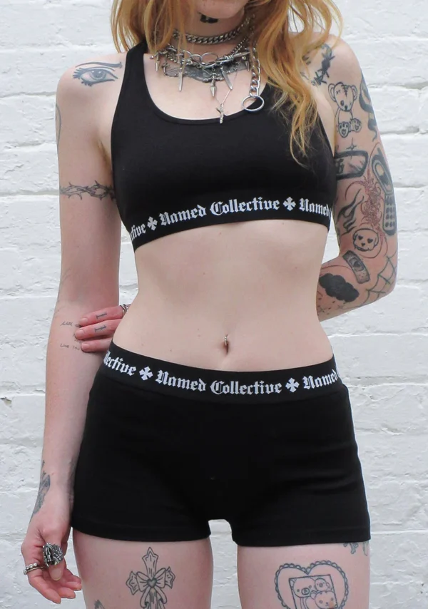 Named Classics Logo Racerback Bralette Black-2