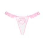 Network Glitter Lace Ruffle Thong White