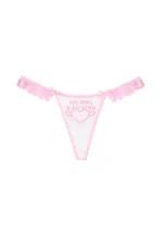 Network Glitter Lace Ruffle Thong White