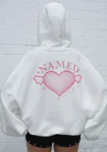 Network Glitter Pullover Hoodie White-2