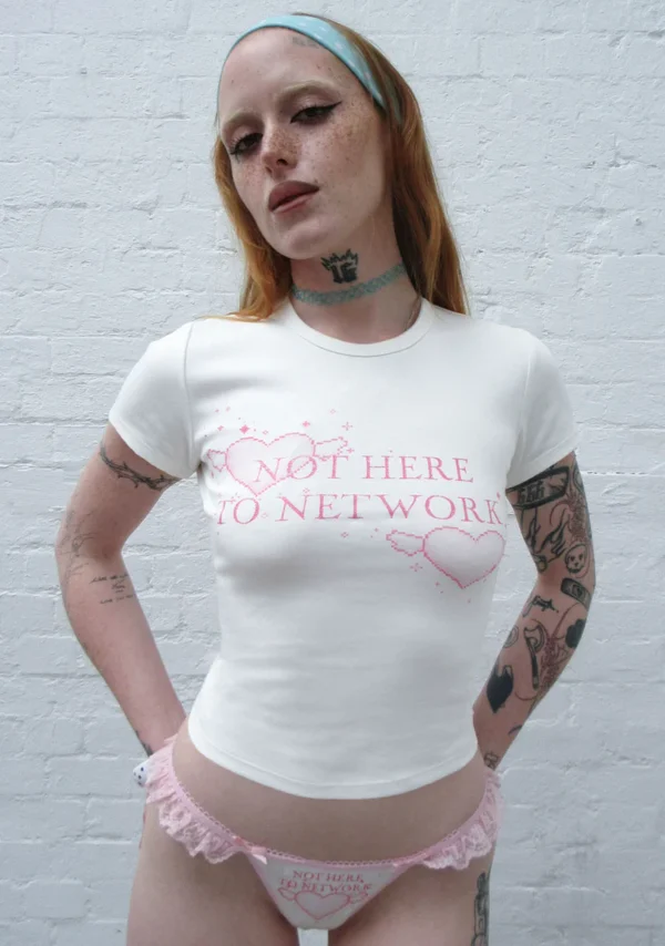 Network Glitter Sculpt Baby Tee White-1
