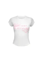 Network Glitter Sculpt Baby Tee White
