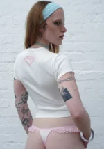 Network Glitter Sculpt Baby Tee White-2