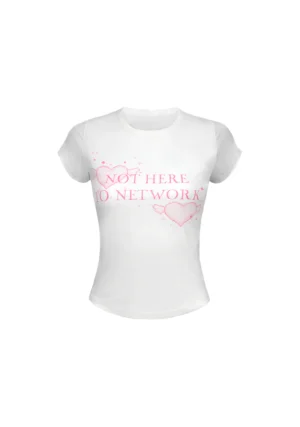 Network Glitter Sculpt Baby Tee White