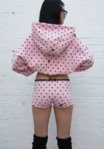 Nova Polka Dot Micro Hotpant Shorts Baby Pink-2