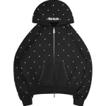 Nova Studded Polka Dot ZIP Hoodie Black