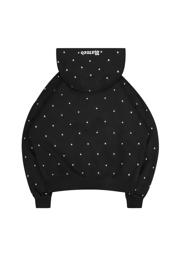 Nova Studded Polka Dot ZIP Hoodie Black-6
