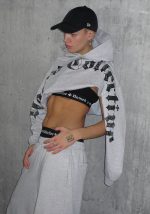 Nth Active Old English Oversized Pullover Hoodie Grey Marl-6