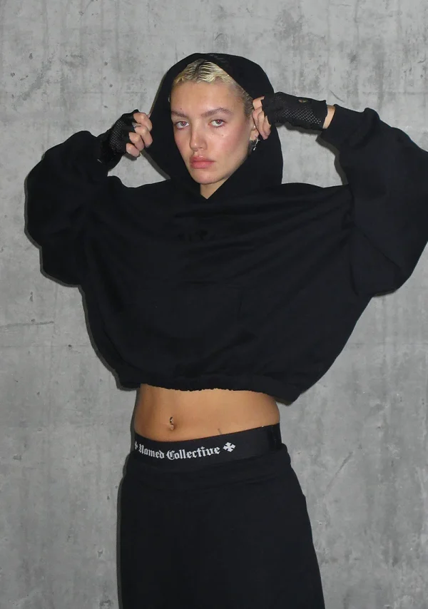 Nth Active Oversized Pullover Hoodie Black-1