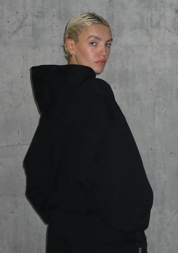 Nth Active Oversized Pullover Hoodie Black-3