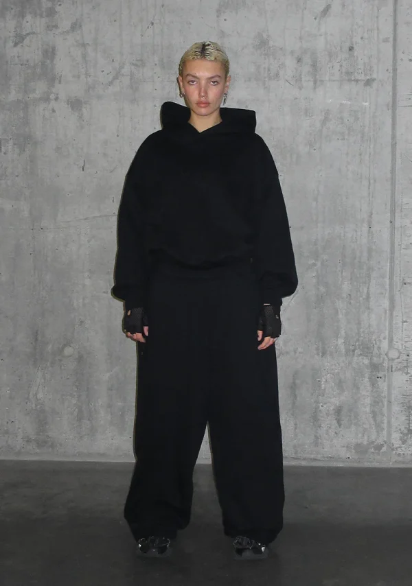 Nth Active Oversized Pullover Hoodie Black-4