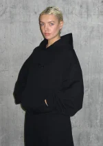 Nth Active Oversized Pullover Hoodie Black-5