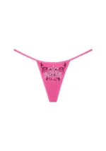 Obsession Rhinestone Thong Hot Pink