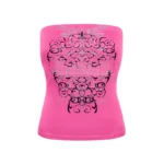 Obsession Rhinestone Tube Top Hot Pink