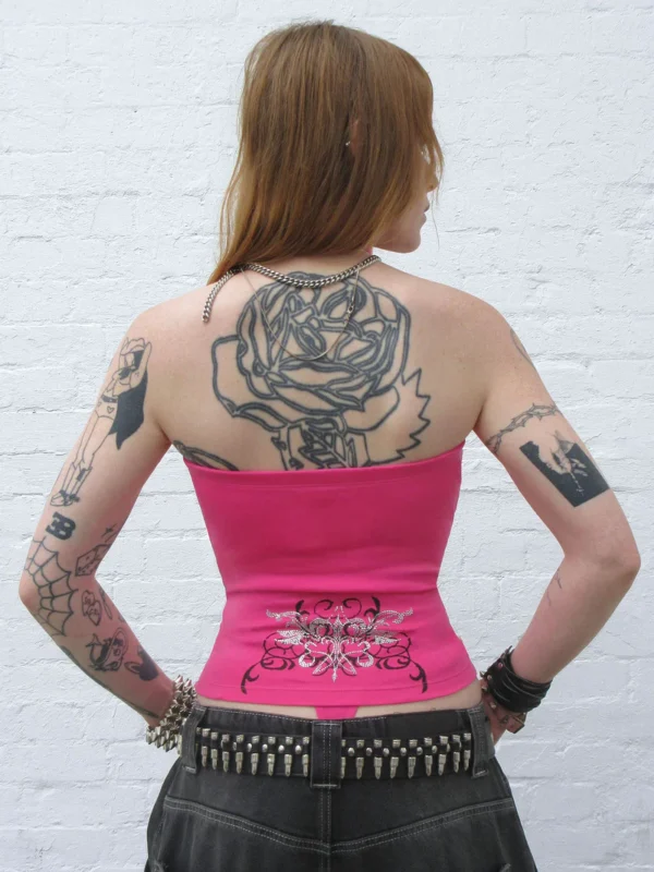Obsession Rhinestone Tube Top Hot Pink-3