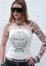 Obsession Rhinestone Tube Top White-1