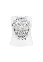 Obsession Rhinestone Tube Top White