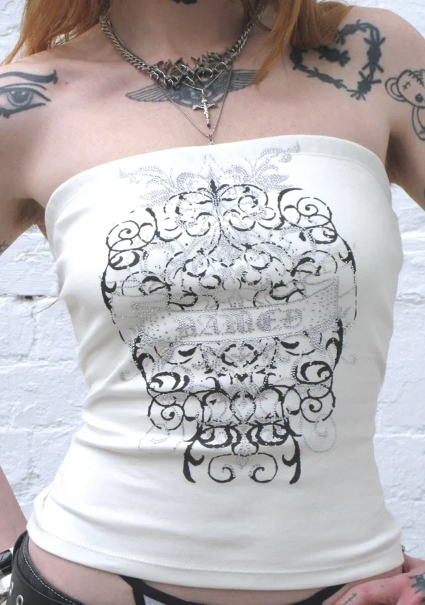 Obsession Rhinestone Tube Top White_2