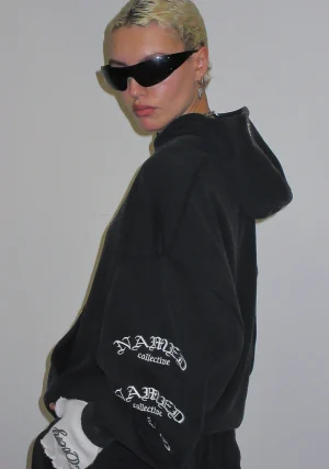 Old English Pullover Hoodie Washed Charcoal-1