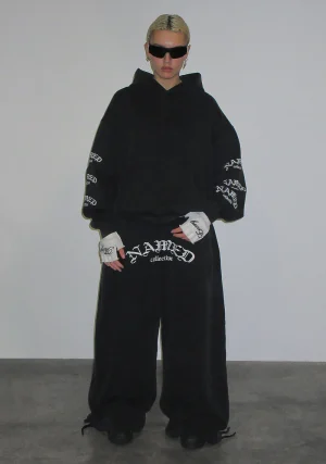 Old English Pullover Hoodie Washed Charcoal-3