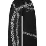 Omen Rhinestone Oversized Sweatpants Black