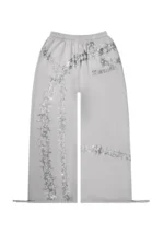 Omen Rhinestone Oversized Sweatpants Smoke Grey