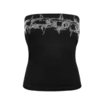 Omen Rhinestone Tube Top Black