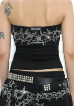 Omen Rhinestone Tube Top Black-5