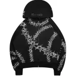 Omen Rhinestone ZIP Hoodie Black