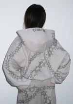 Omen Rhinestone ZIP Hoodie Smoke Grey-2
