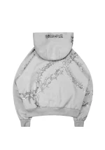 Omen Rhinestone ZIP Hoodie Smoke Grey-6