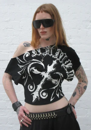 Outlaw Off The Shoulder Top Black-1